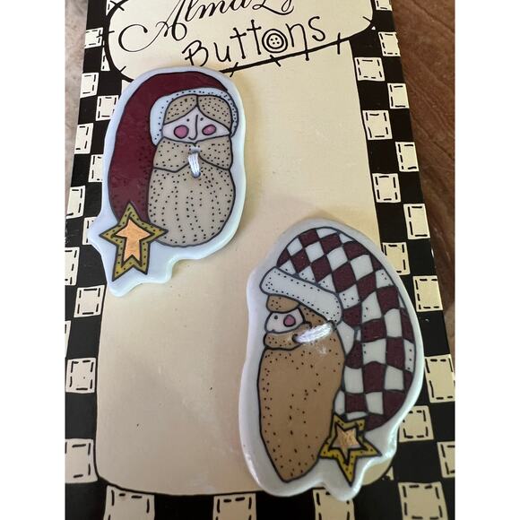 Santa ceramic Buttons: 2 - Picture 1 of 4